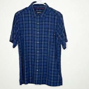 Marmot Short Sleeve Blue Plaid Button Down Shirt - Men’s US M